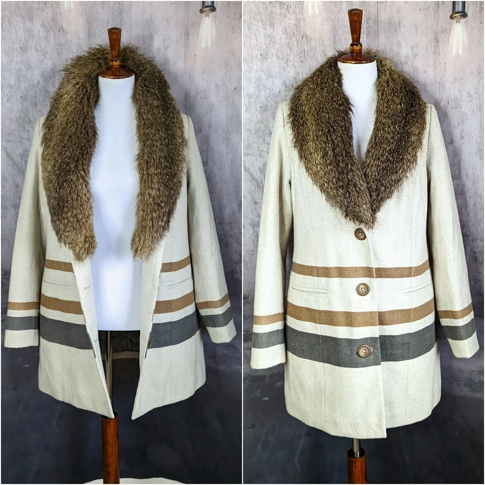 Anthropologie Gentle Fawn Storm Coat, size Large, multi color, faux fur - Picture 15 of 16